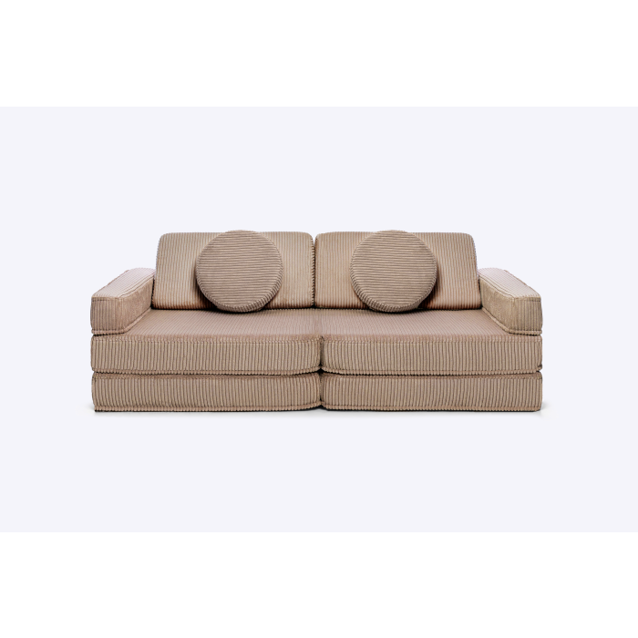 Elegantes Cord-Kindersofa in Braun – modernes Design für kleine Räume